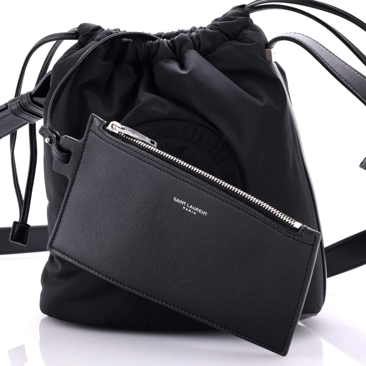 Rive Gauche Drawstring Bucket Bag Padded Nylon - Deep Luxury