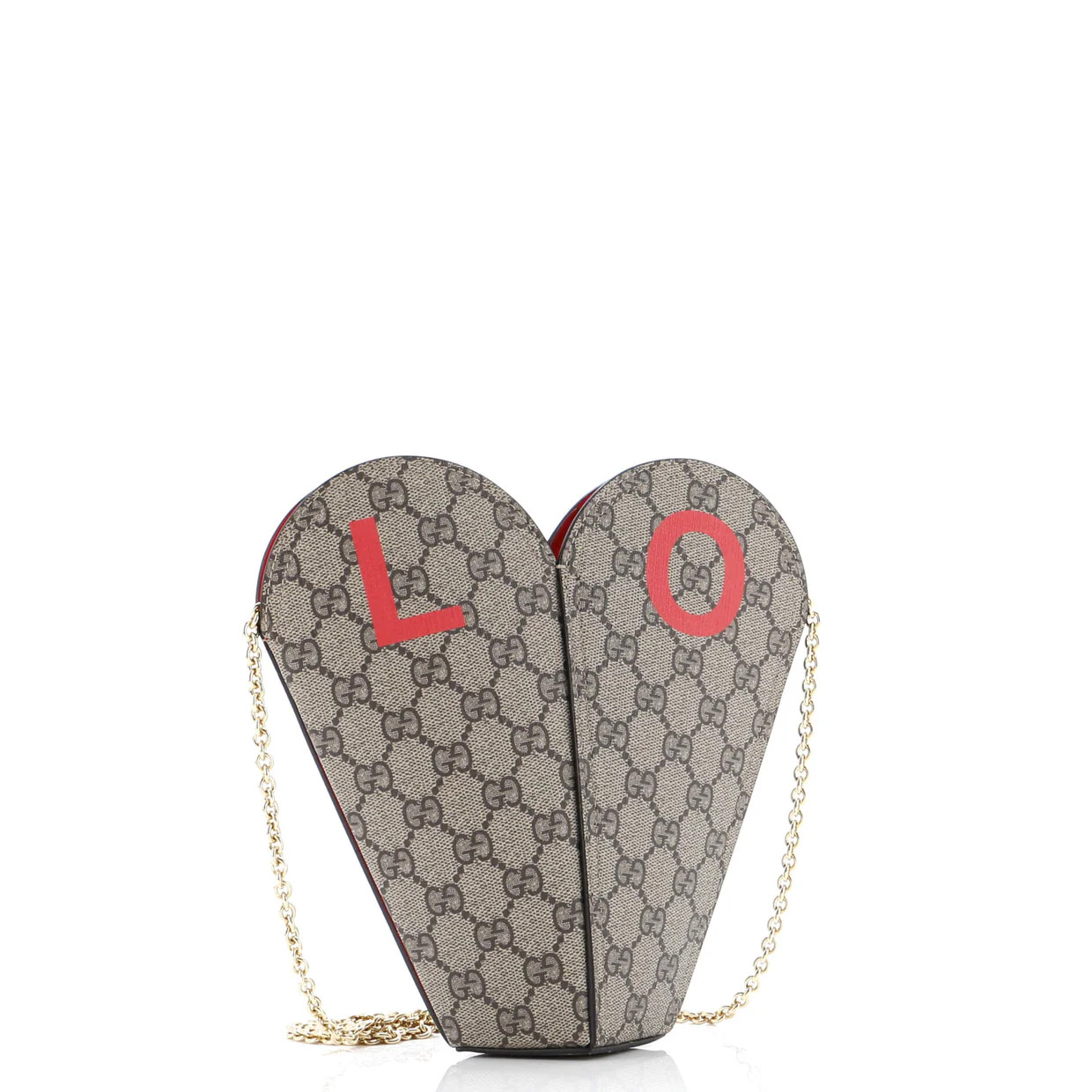 Valentine's Day Chain Heart Bag Printed GG Coated Canvas Small - Deep Luxury