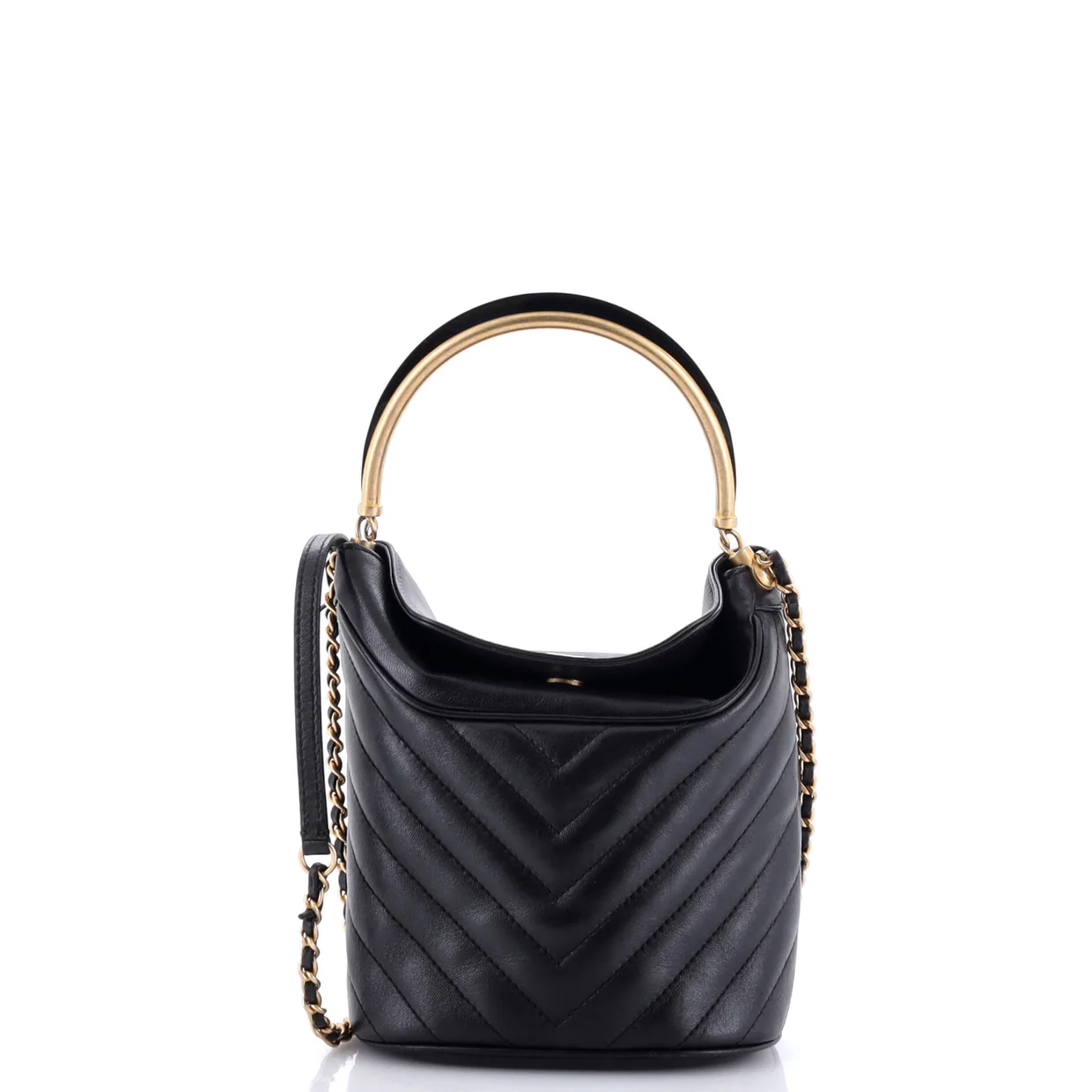 Handle with Chic Bucket Bag Chevron Lambskin - Deep Luxury