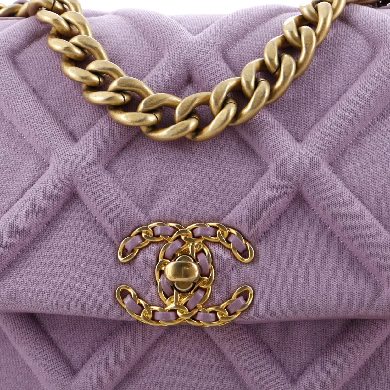 19 Flap Bag Quilted Jersey Medium - Deep Luxury