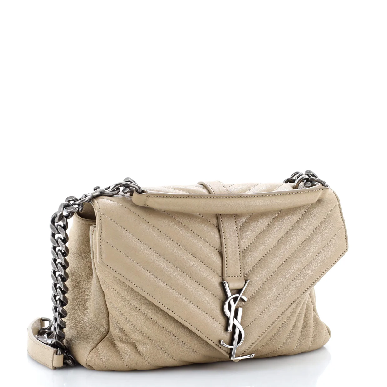 Classic Monogram College Bag Matelasse Chevron Leather Medium - Deep Luxury