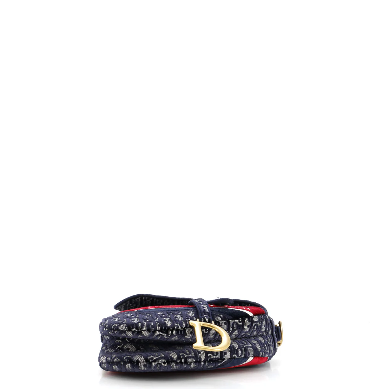 Saddle Handbag Logo Embroidered Oblique Velvet Medium - Deep Luxury