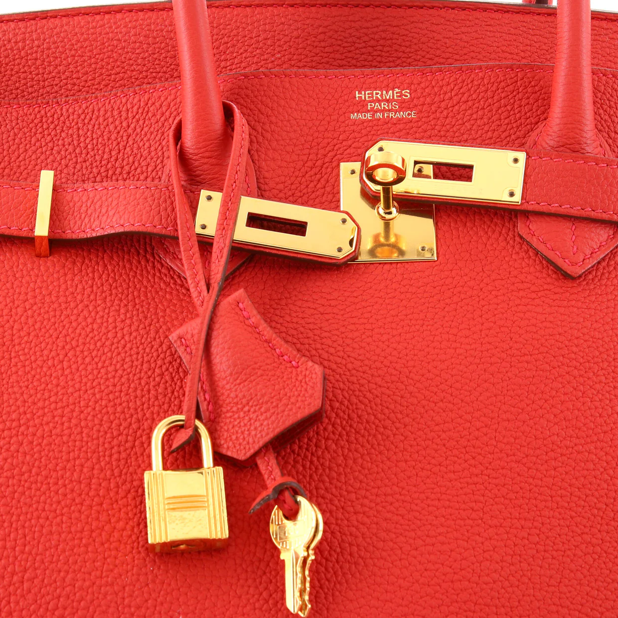 Birkin Handbag Geranium Togo with Gold Hardware 35 - Deep Luxury