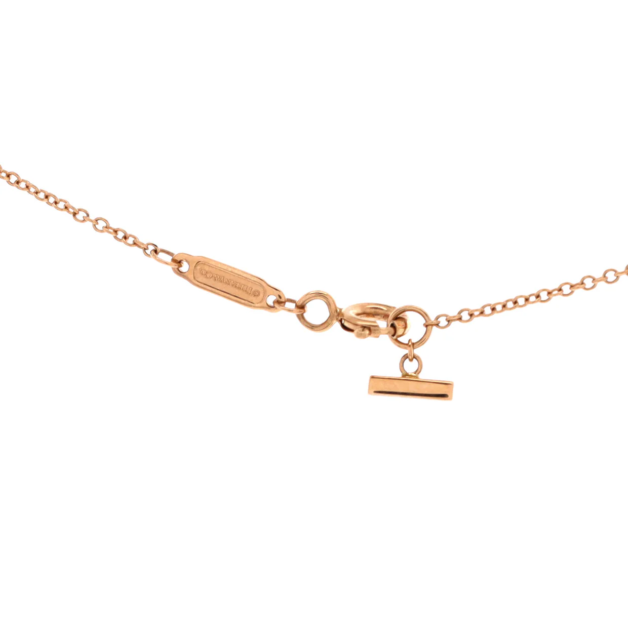 T Smile Pendant Necklace 18K Rose Gold with Diamonds Mini - Deep Luxury