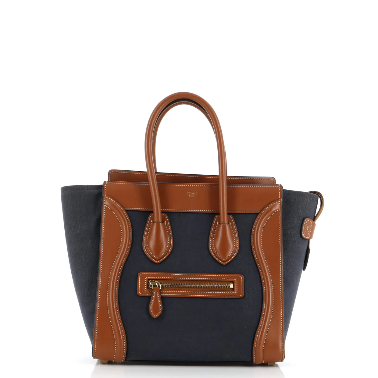 Bicolor Luggage Bag Canvas and Leather Nano - Deep Luxury