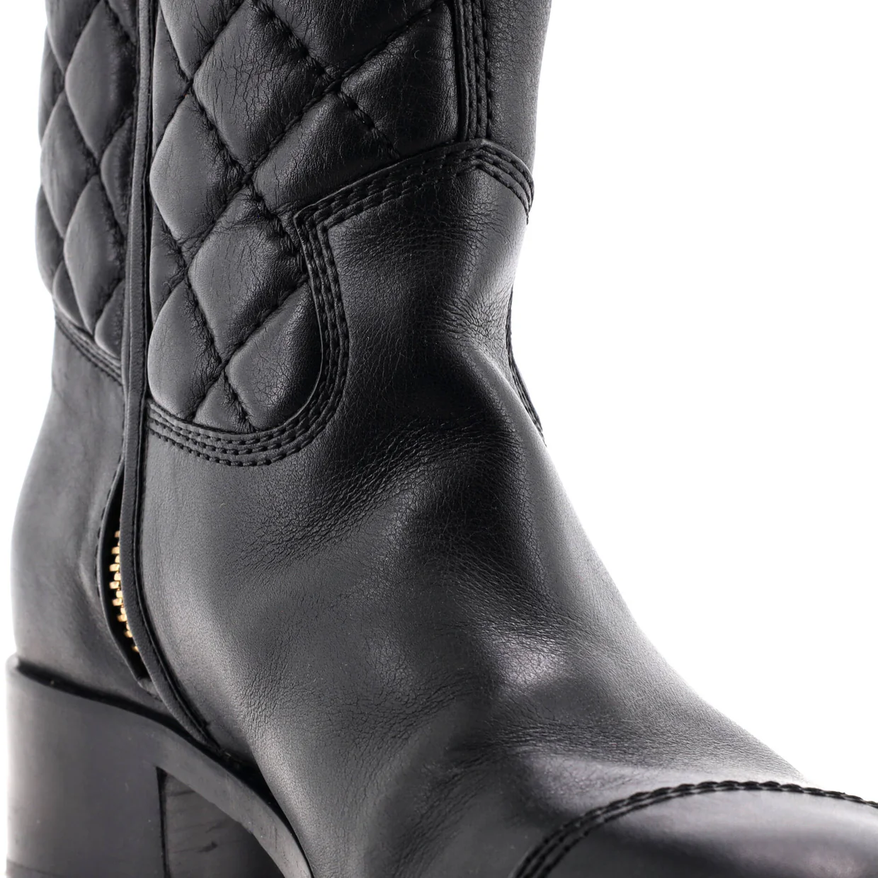 Women's Cap Toe CC Mid-Calf Combat Boots Leather - Deep Luxury