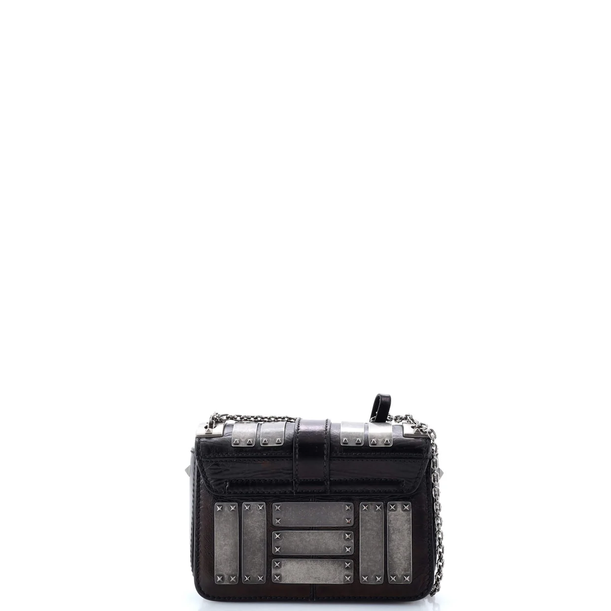 B-Rockstud Shoulder Bag Glazed Leather with Metal Embellishment Micro - Deep Luxury