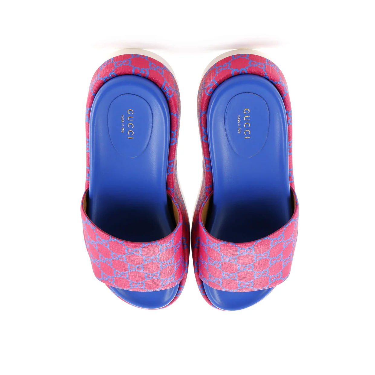 Women's Angelina Platform Slide Sandals GG Coated Canvas - Deep Luxury