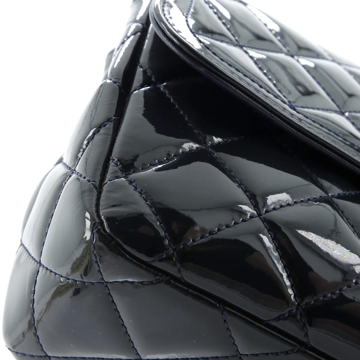 Coco Shine Flap Bag Quilted Patent Medium - Deep Luxury