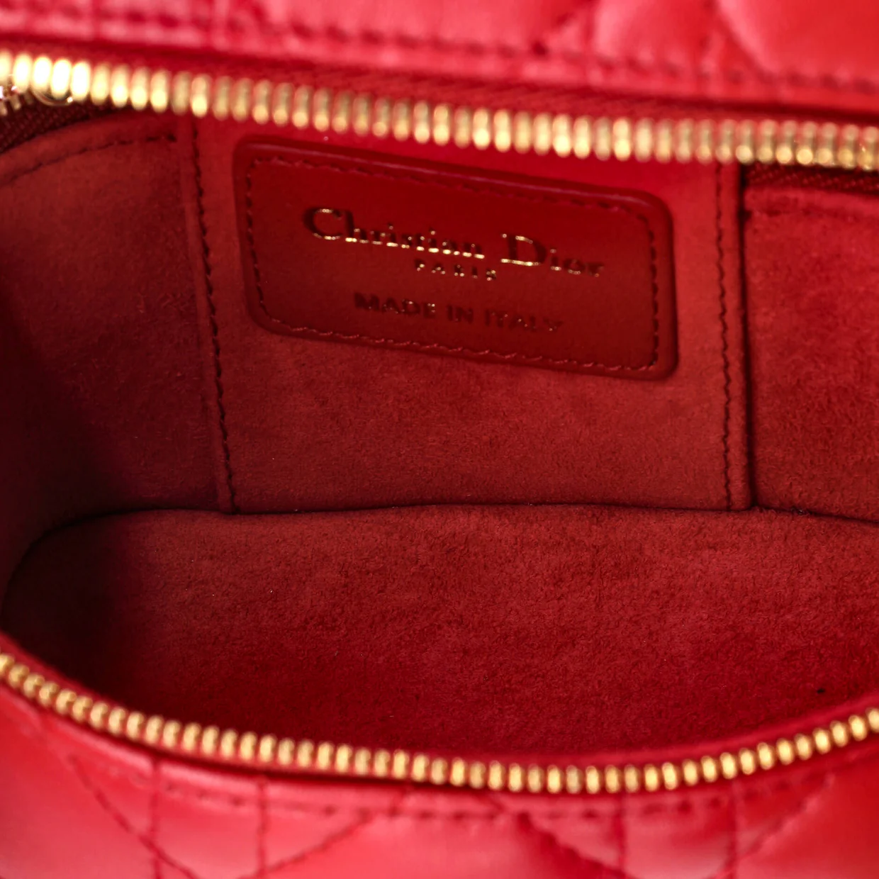 Lady Dior Vanity Case Cannage Quilt Lambskin Micro - Deep Luxury