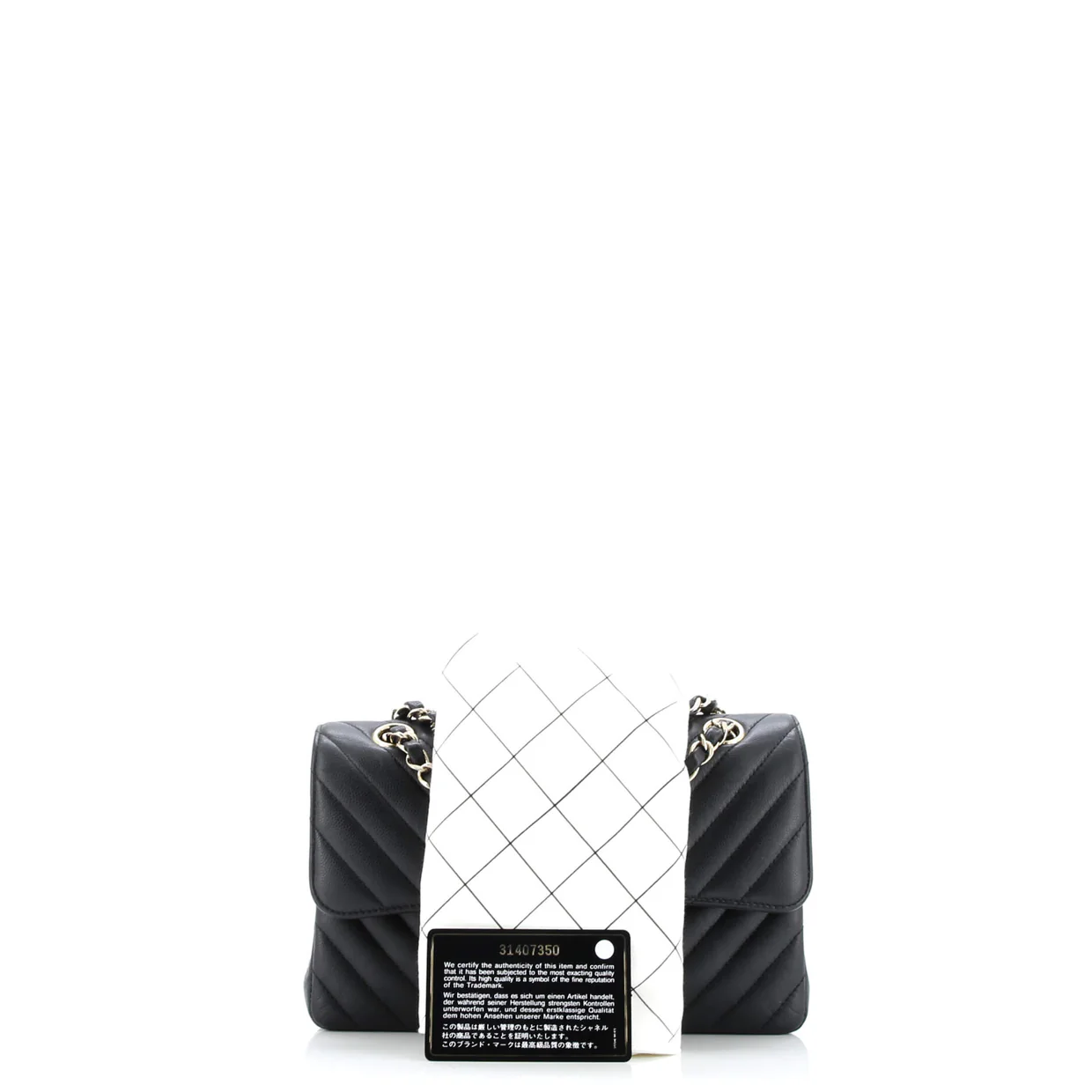 Classic Double Flap Bag Chevron Caviar Small - Deep Luxury