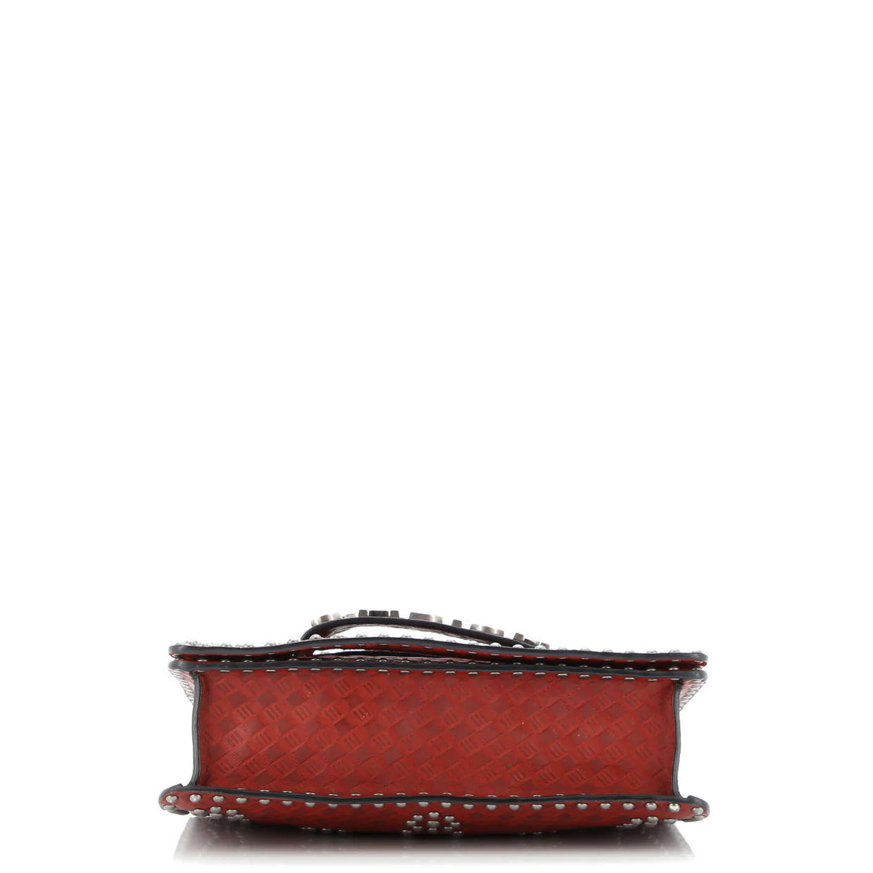 J'Adior Flap Bag Studded Embossed Leather Medium - Deep Luxury