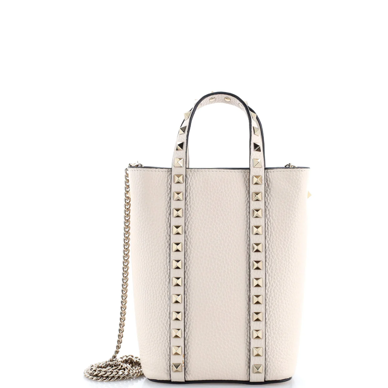 Rockstud Vertical Chain Tote Leather Mini - Deep Luxury