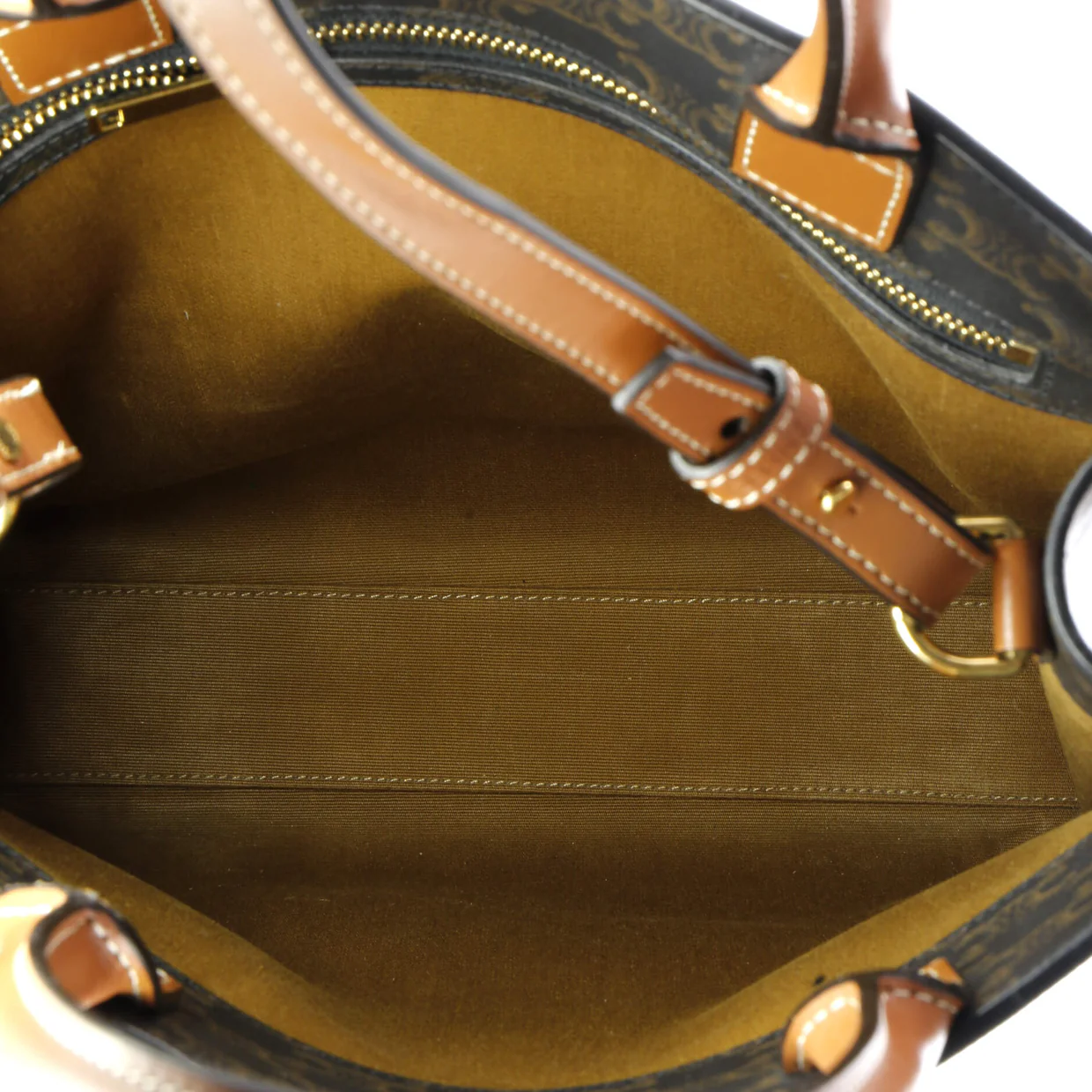Vertical Cabas Tote Triomphe Coated Canvas Small - Deep Luxury
