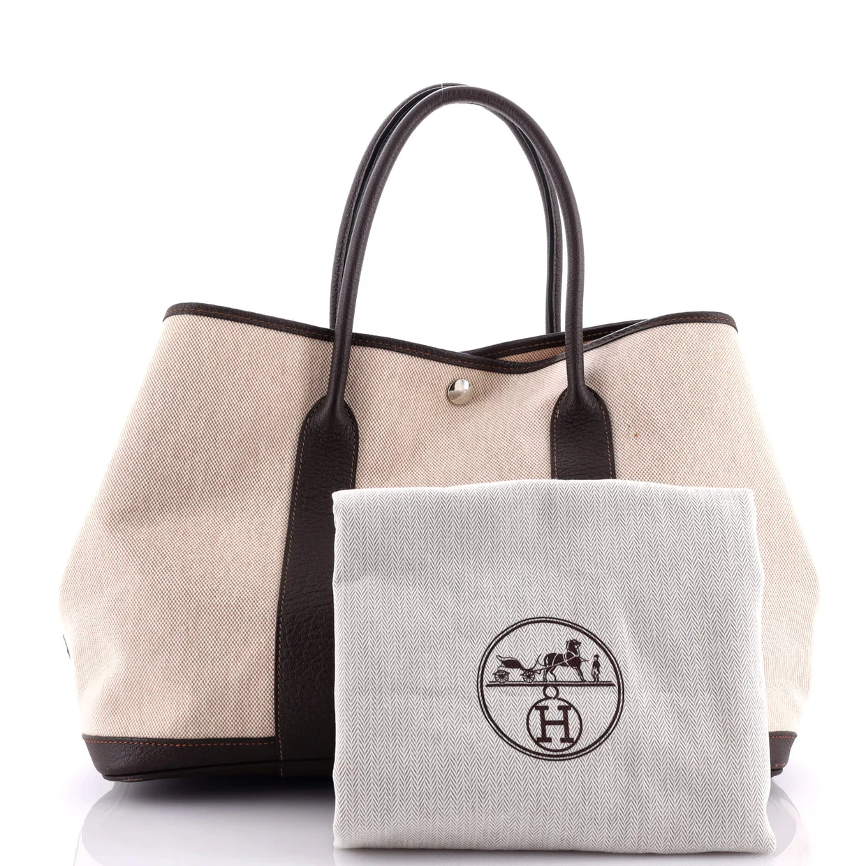 Garden Party Tote Toile and Leather 36 - Deep Luxury