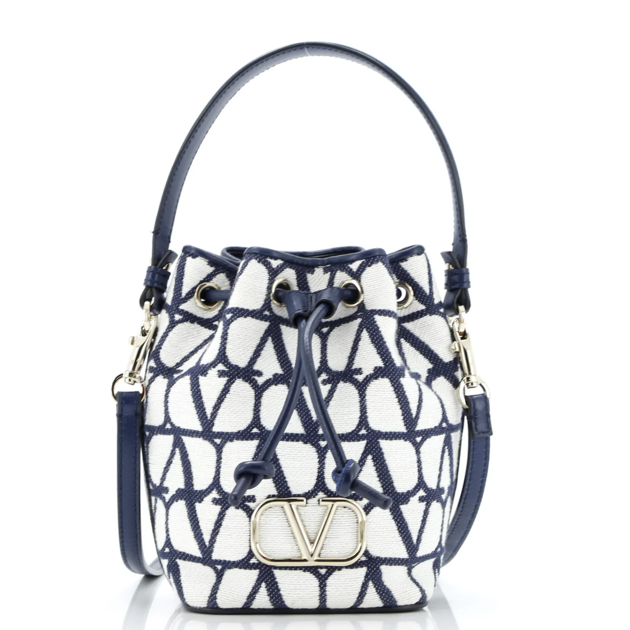 VLogo Signature Bucket Bag Toile Iconograph Fabric Mini - Deep Luxury