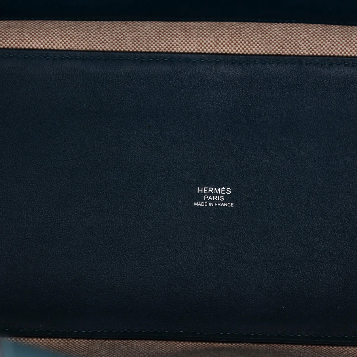 Cabas H en Biais Tote Tufted Motif Canvas with Leather 40 - Deep Luxury