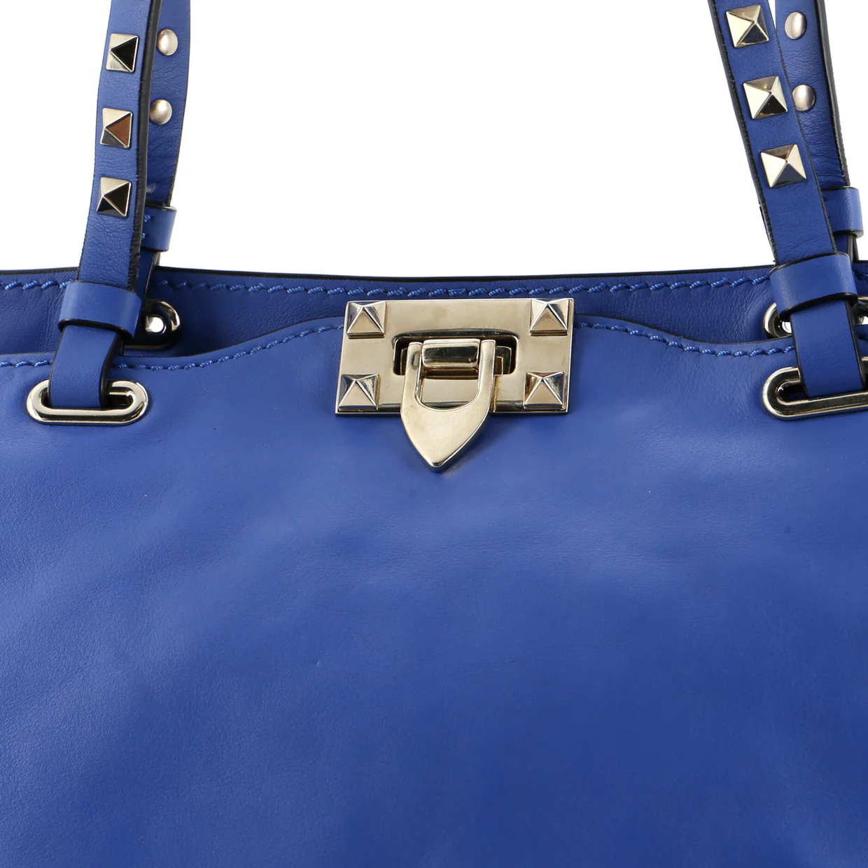 Rockstud Tote Soft Leather Small - Deep Luxury