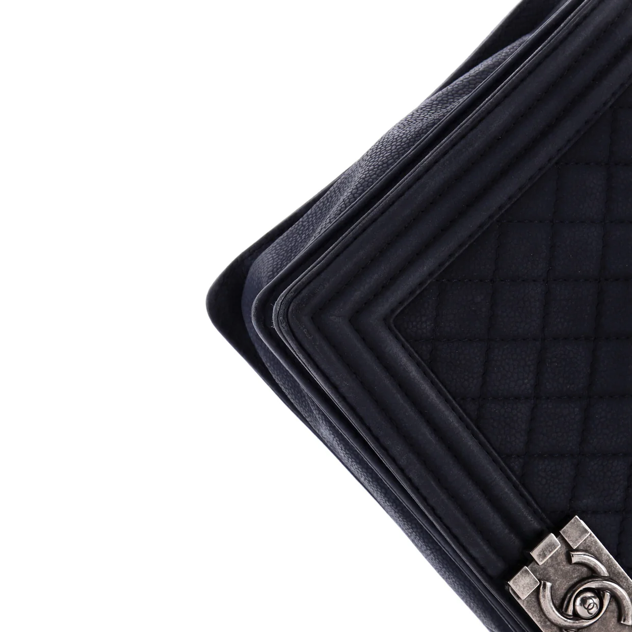 Boy Flap Bag Quilted Matte Caviar Large - Deep Luxury