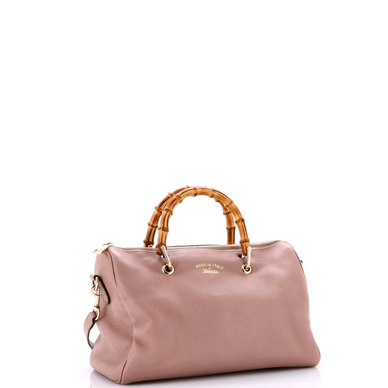 Bamboo Shopper Boston Bag Leather Medium - Deep Luxury