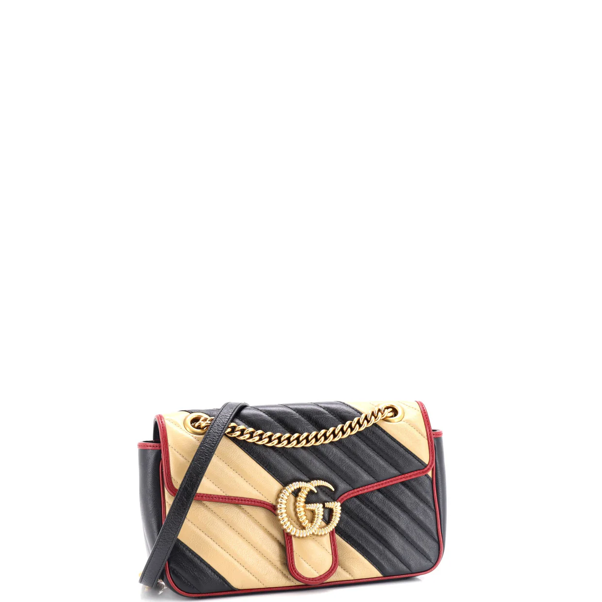 GG Marmont Flap Bag Diagonal Quilted Leather Small - Deep Luxury