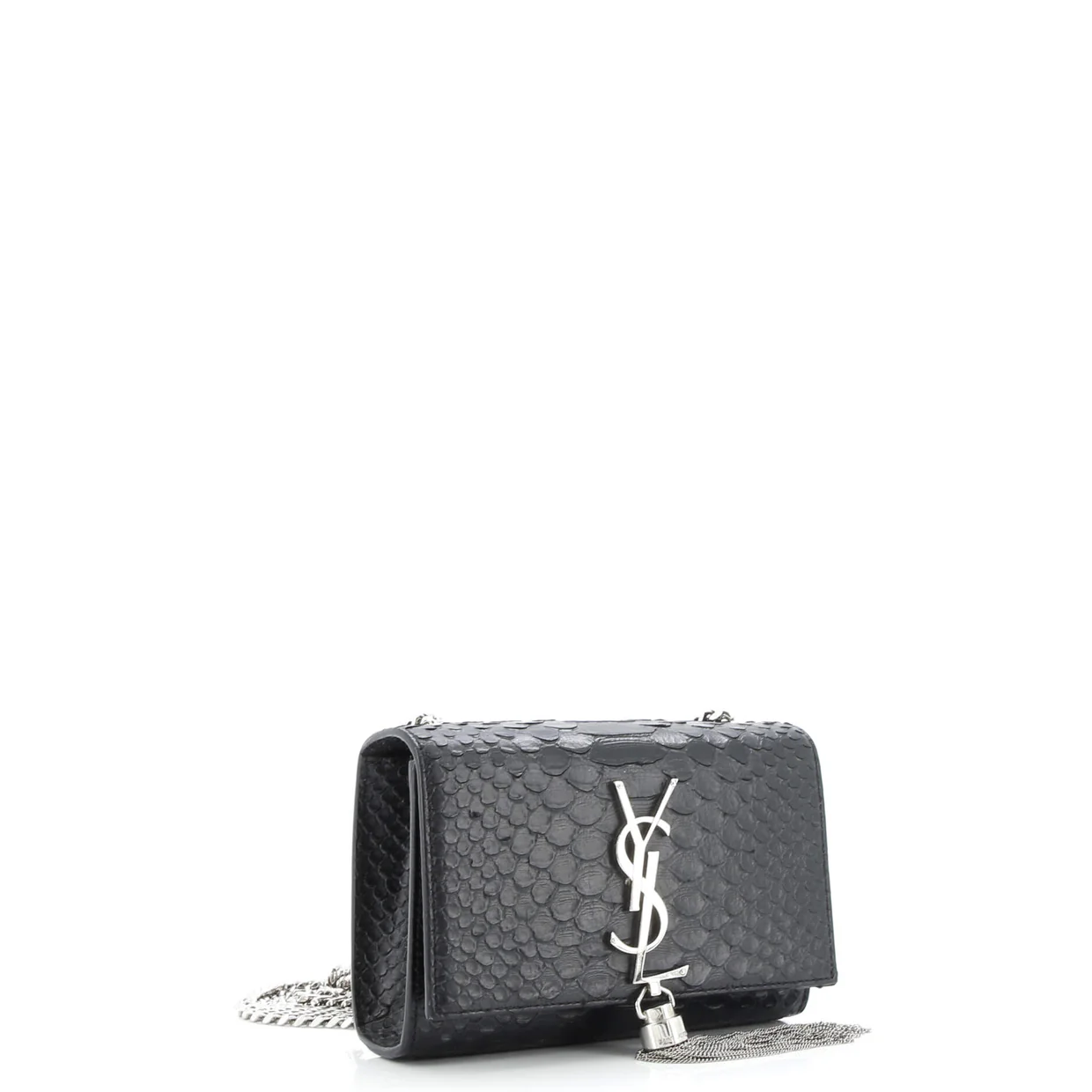 Classic Monogram Tassel Crossbody Bag Python Embossed Leather Small - Deep Luxury