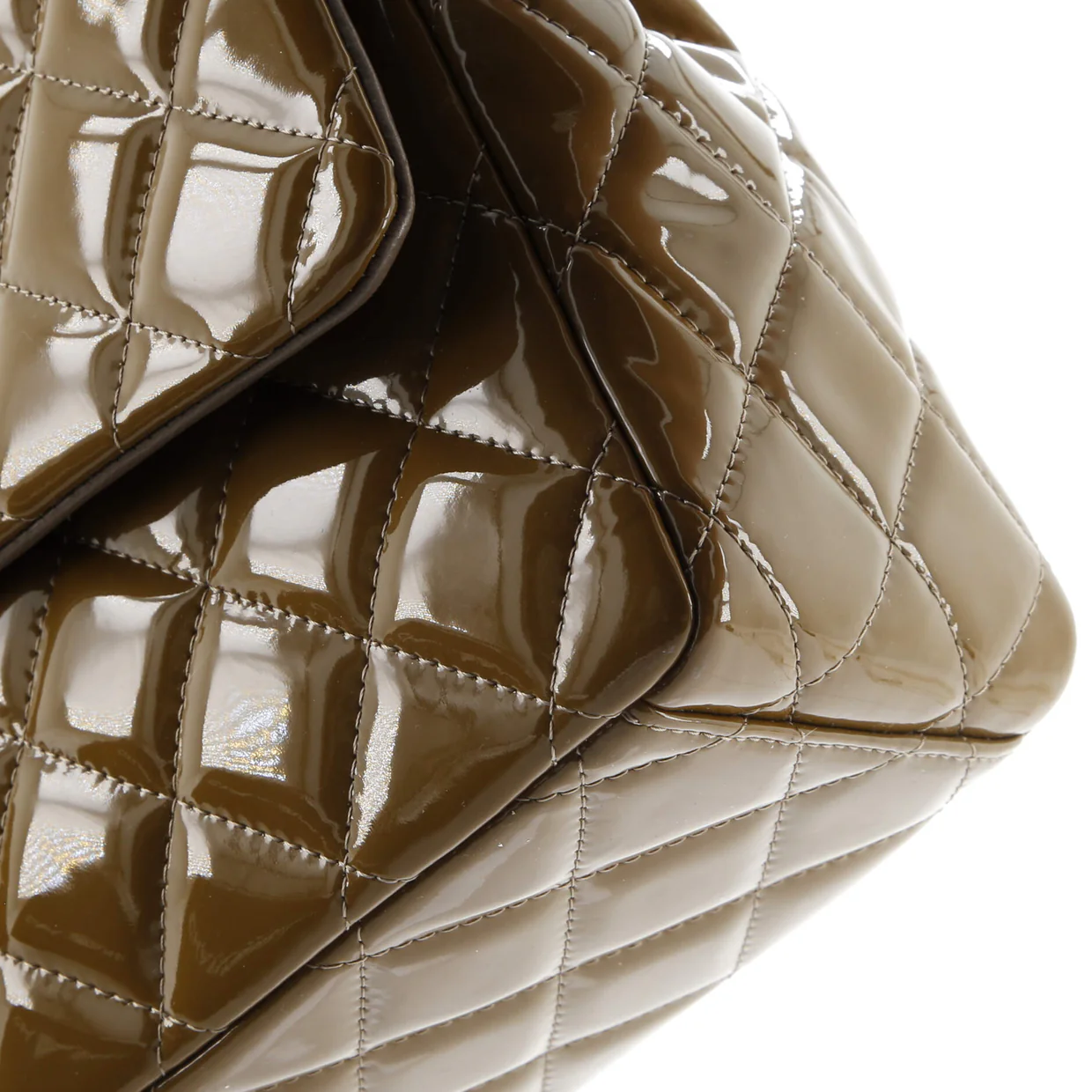 Classic Double Flap Bag Quilted Patent Jumbo - Deep Luxury