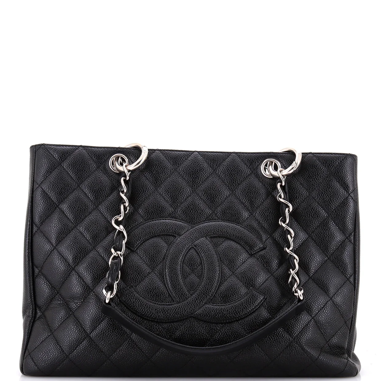 Grand Shopping Tote Quilted Caviar - Deep Luxury