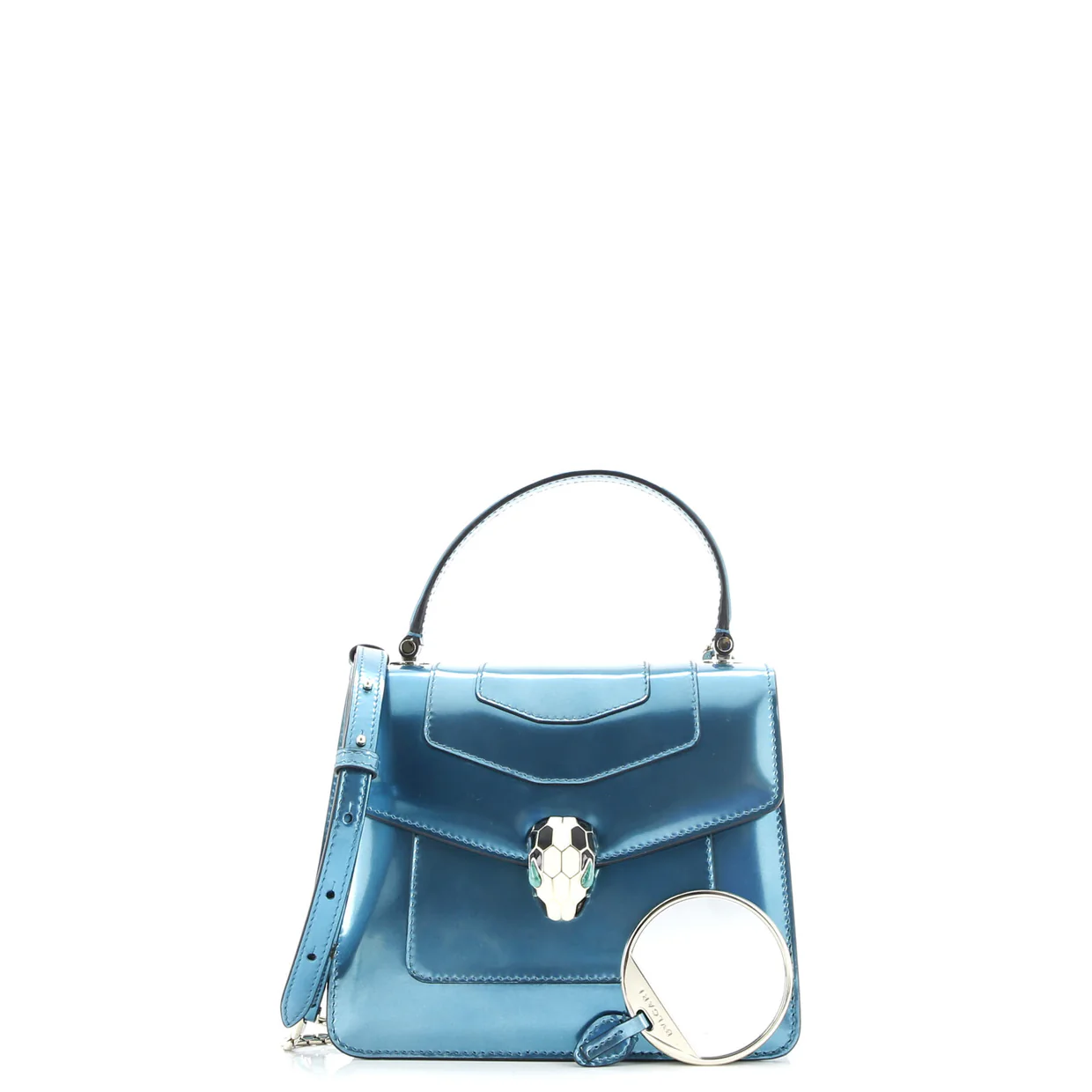 Serpenti Forever Square Shoulder Bag Metallic Leather Small - Deep Luxury