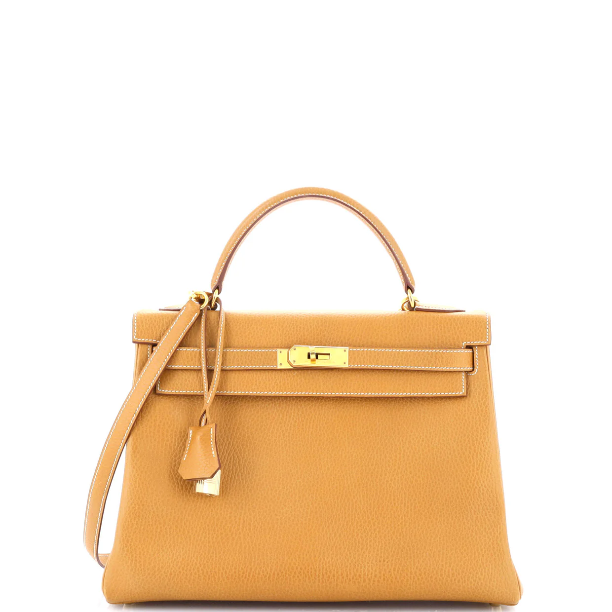 Kelly Handbag Natural Sable Ardennes with Gold Hardware 32 - Deep Luxury