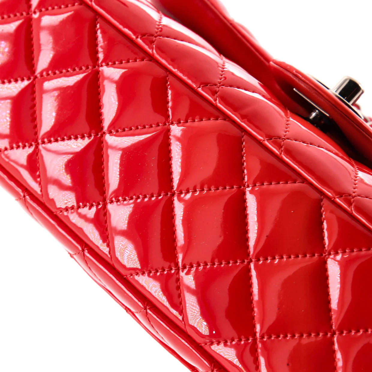 Classic Double Flap Bag Quilted Patent Medium - Deep Luxury