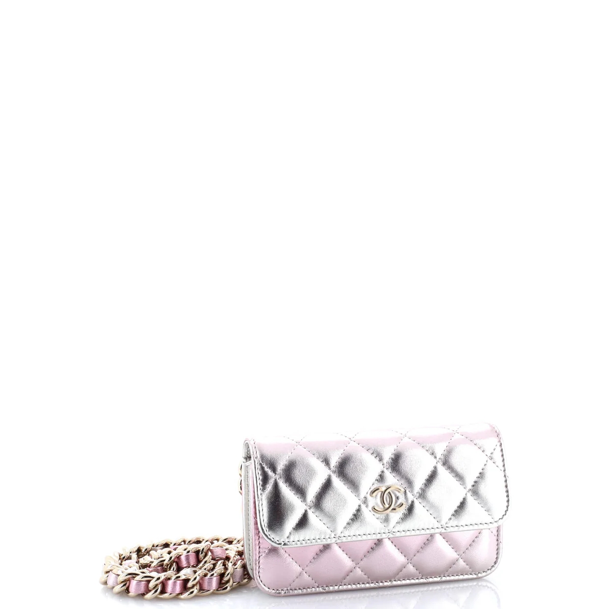 Coco Punk Chain Clutch Quilted Gradient Metallic Lambskin - Deep Luxury