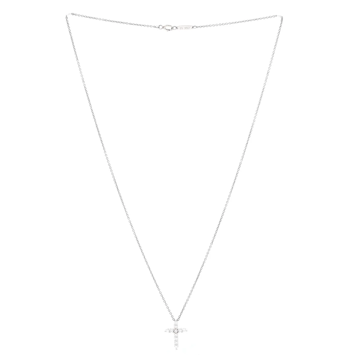 Cross Pendant Necklace Platinum and Diamonds Mini - Deep Luxury