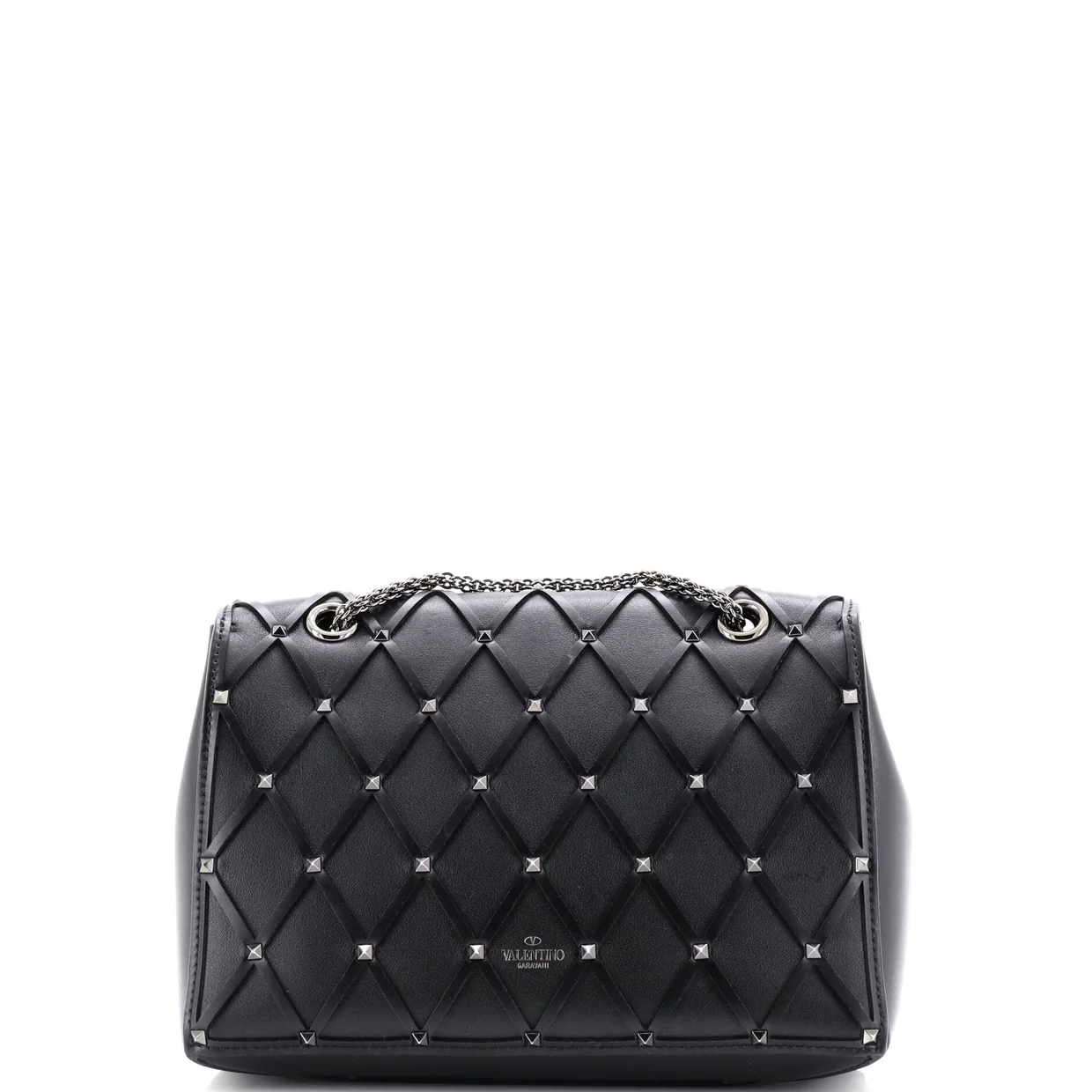 Rockstud Beehive Chain Flap Bag Quilted Leather Medium - Deep Luxury