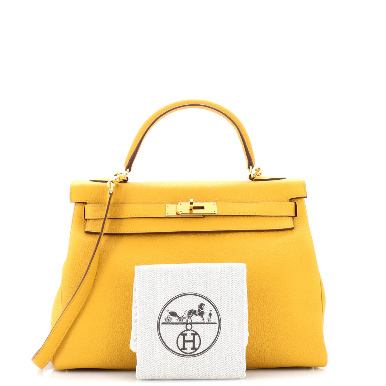 Kelly Handbag Jaune Ambre Togo with Gold Hardware 32 - Deep Luxury
