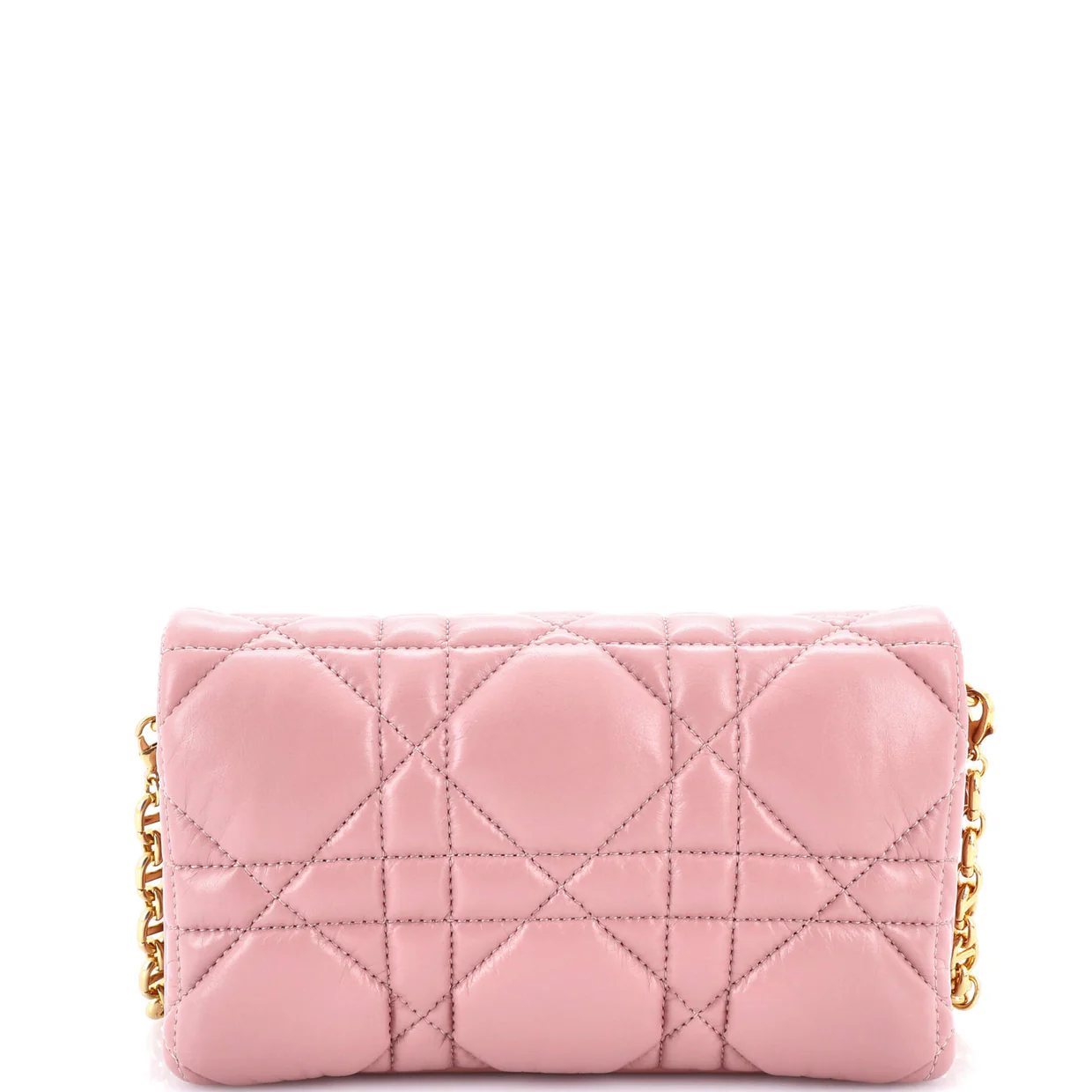 Caro Flap Pouch with Chain Macrocannage Quilt Calfskin Mini - Deep Luxury
