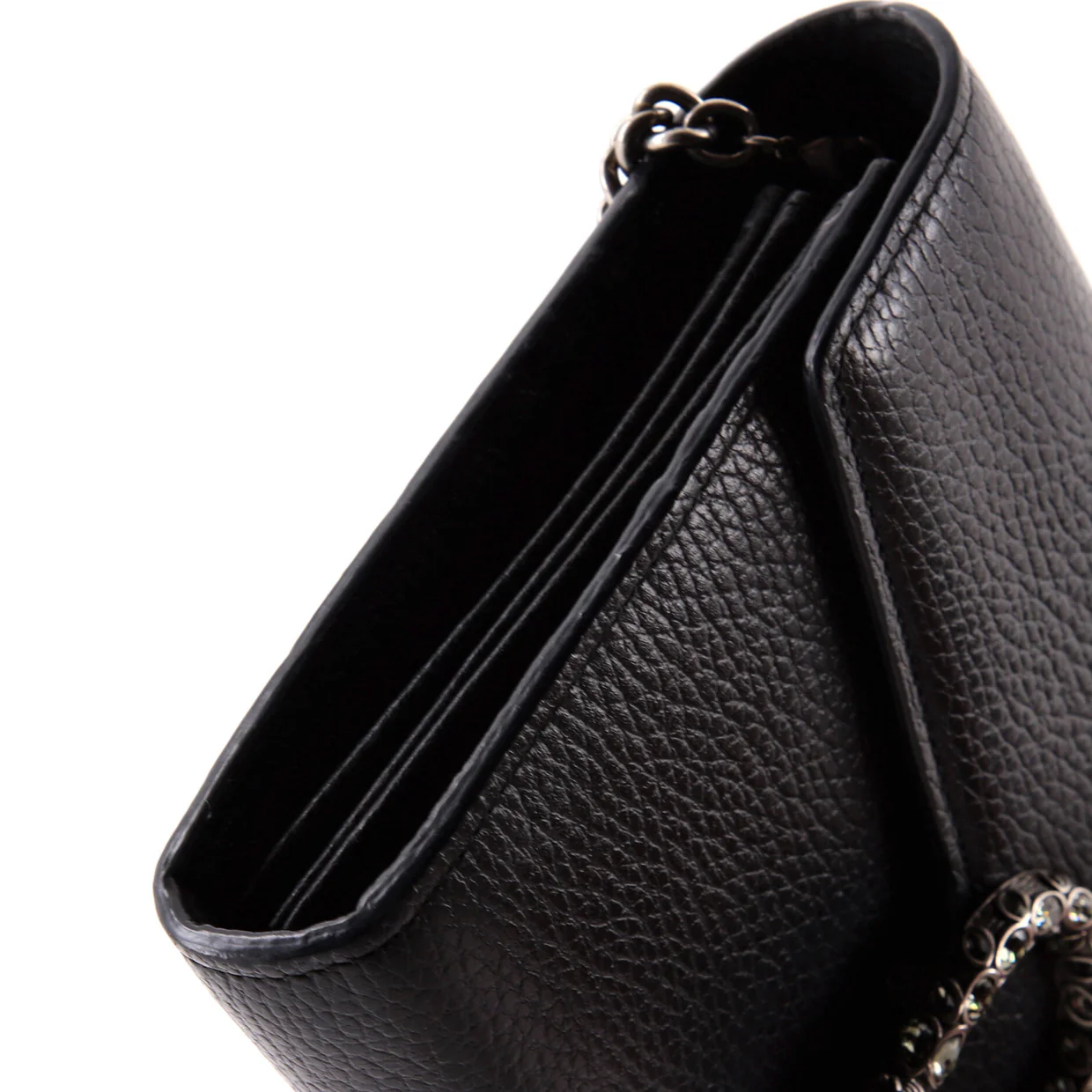 Dionysus Chain Wallet Leather with Embellished Detail Small - Deep Luxury