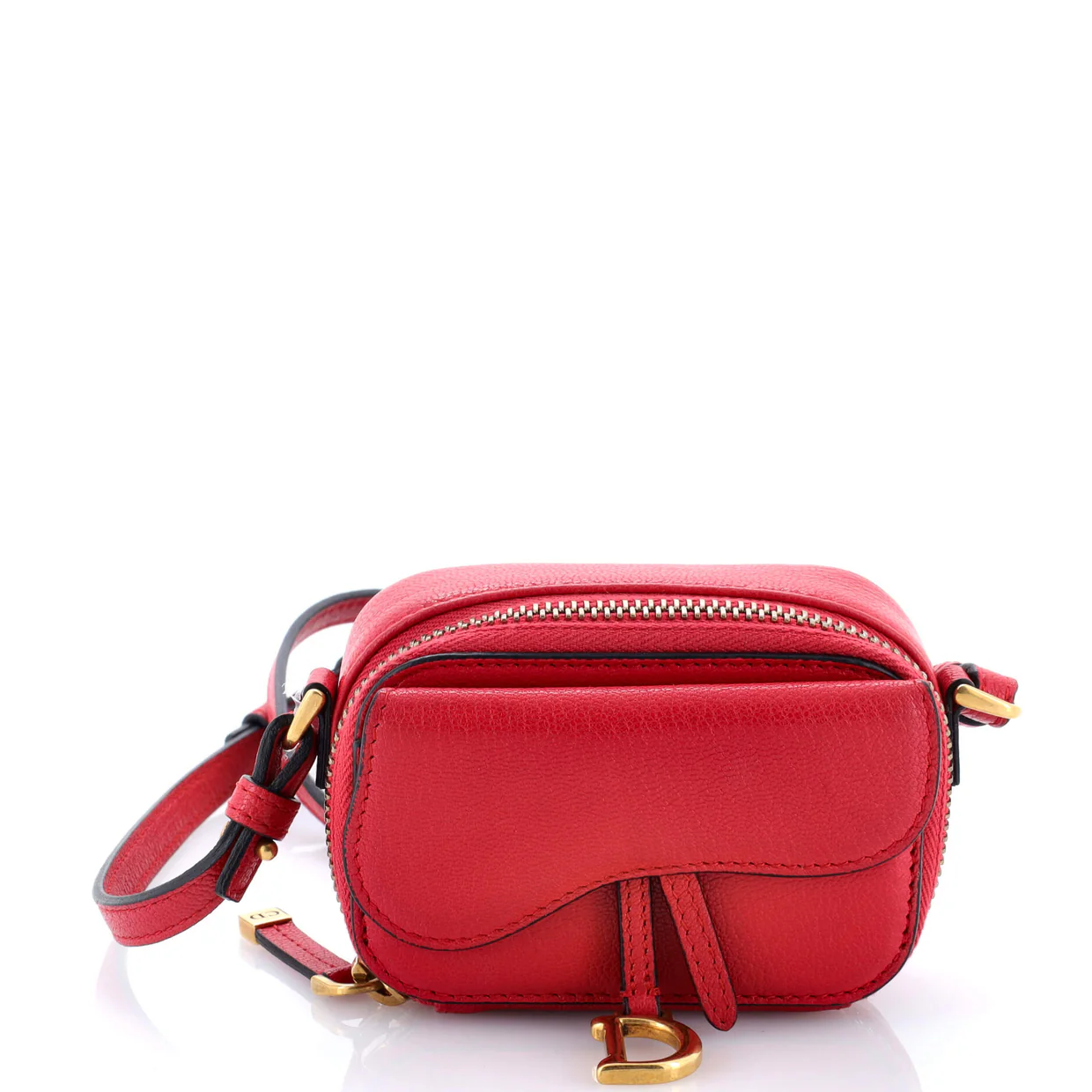Saddle Shoulder Strap Pouch Goatskin Mini - Deep Luxury