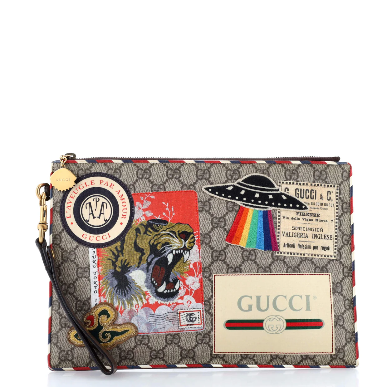 Courrier Pouch GG Coated Canvas with Applique - Deep Luxury