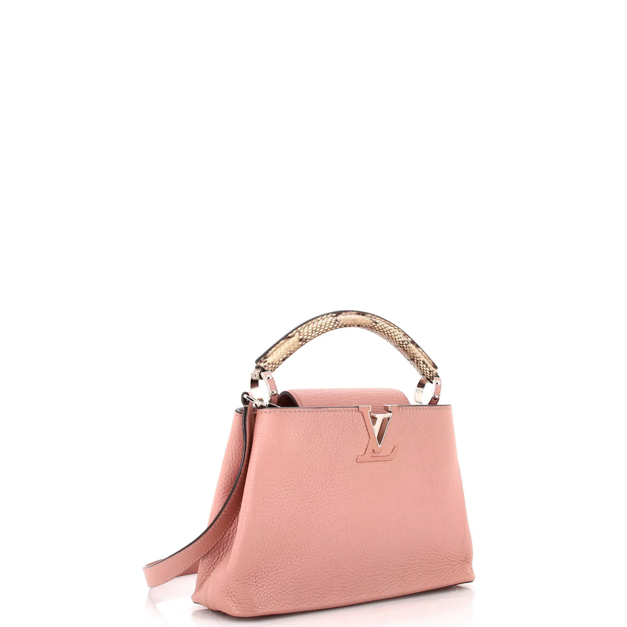 Capucines Bag Leather with Snakeskin BB - Deep Luxury