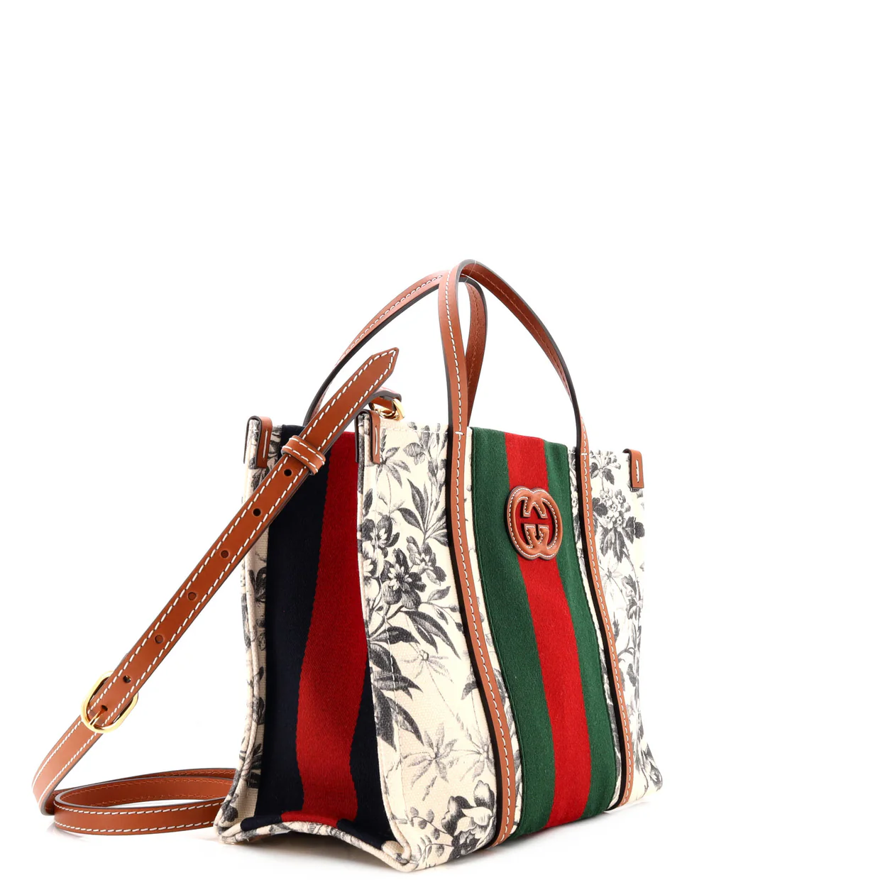 Interlocking G Web Tote Printed Canvas Small - Deep Luxury