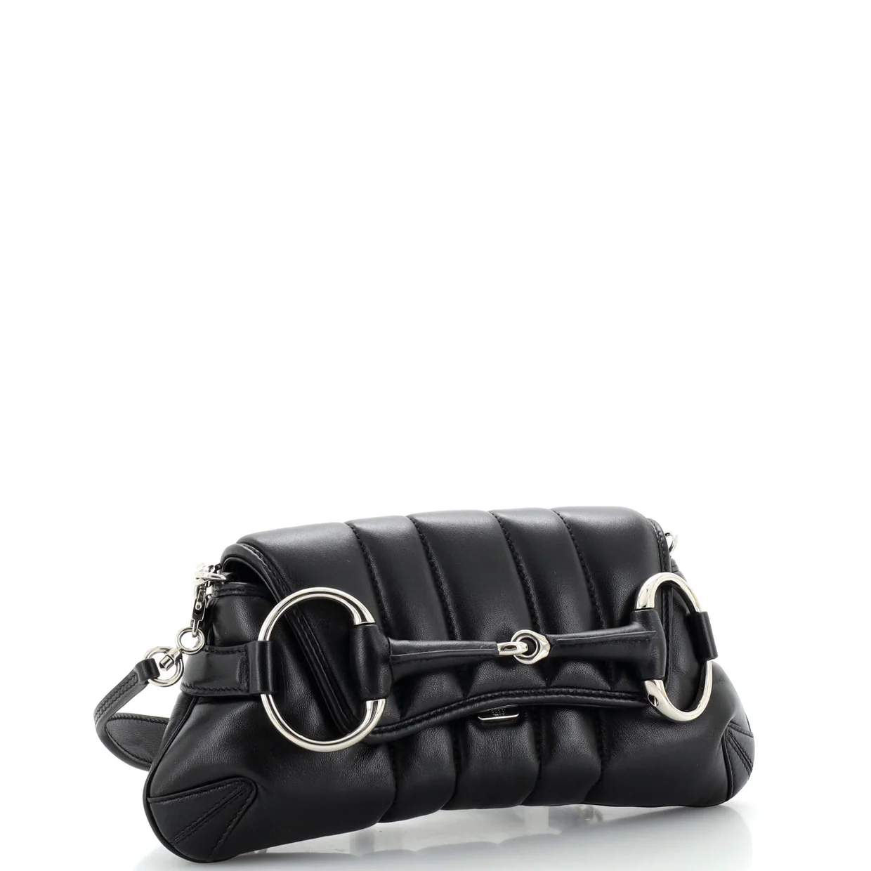 Horsebit Chain Shoulder Bag Vertical Quilted Leather Small - Deep Luxury