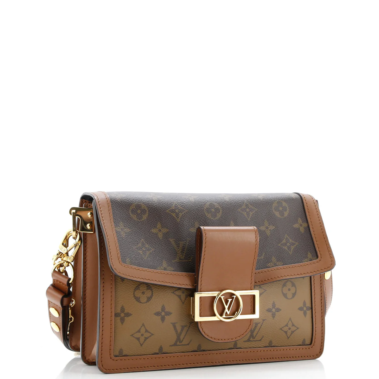 Dauphine Shoulder Bag Reverse Monogram Canvas MM - Deep Luxury