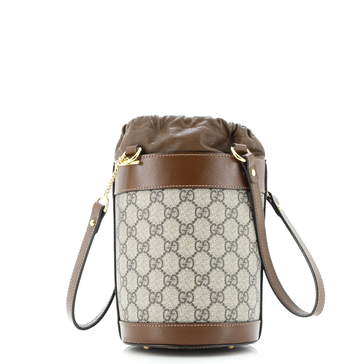 Horsebit 1955 Bucket Bag GG Coated Canvas with Leather Small - Deep Luxury