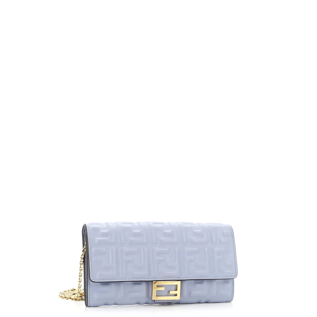 Baguette Continental Wallet on Chain Zucca Embossed Leather - Deep Luxury