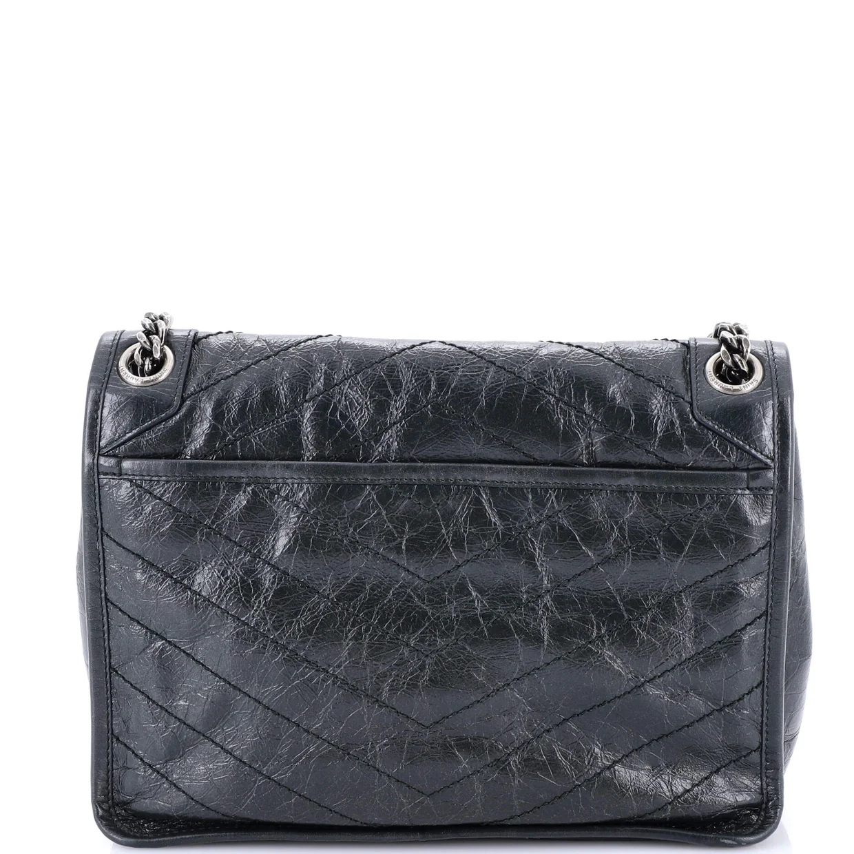 Niki Chain Flap Bag Matelasse Chevron Leather Medium - Deep Luxury