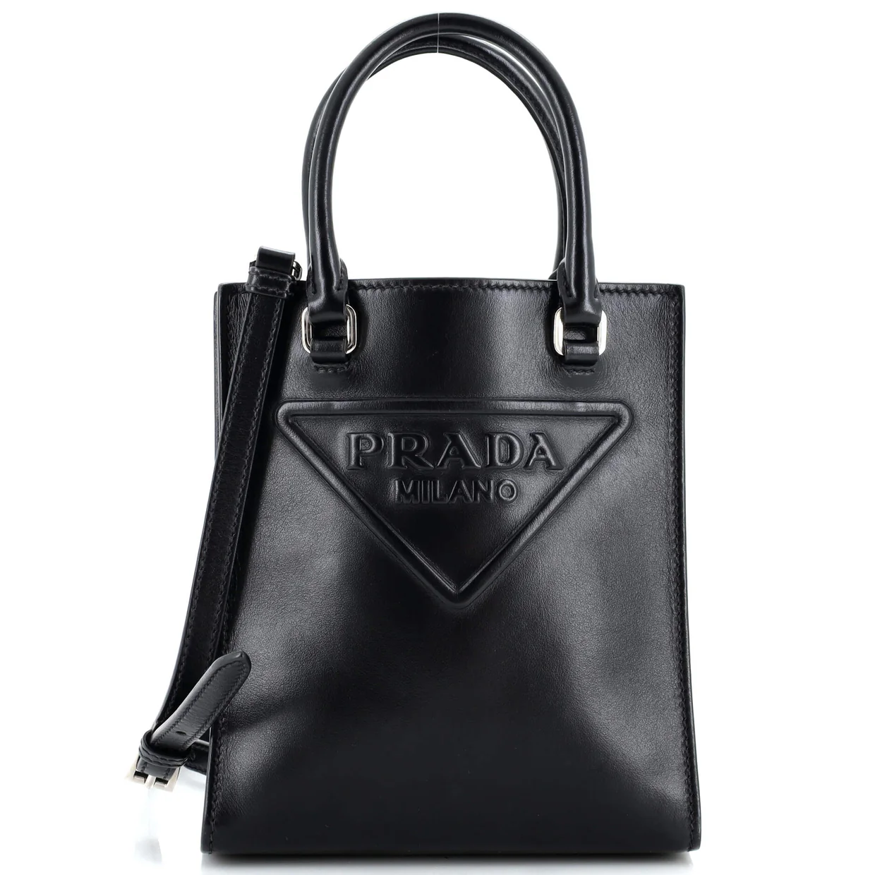 Logo Drill Tote Leather Mini - Deep Luxury