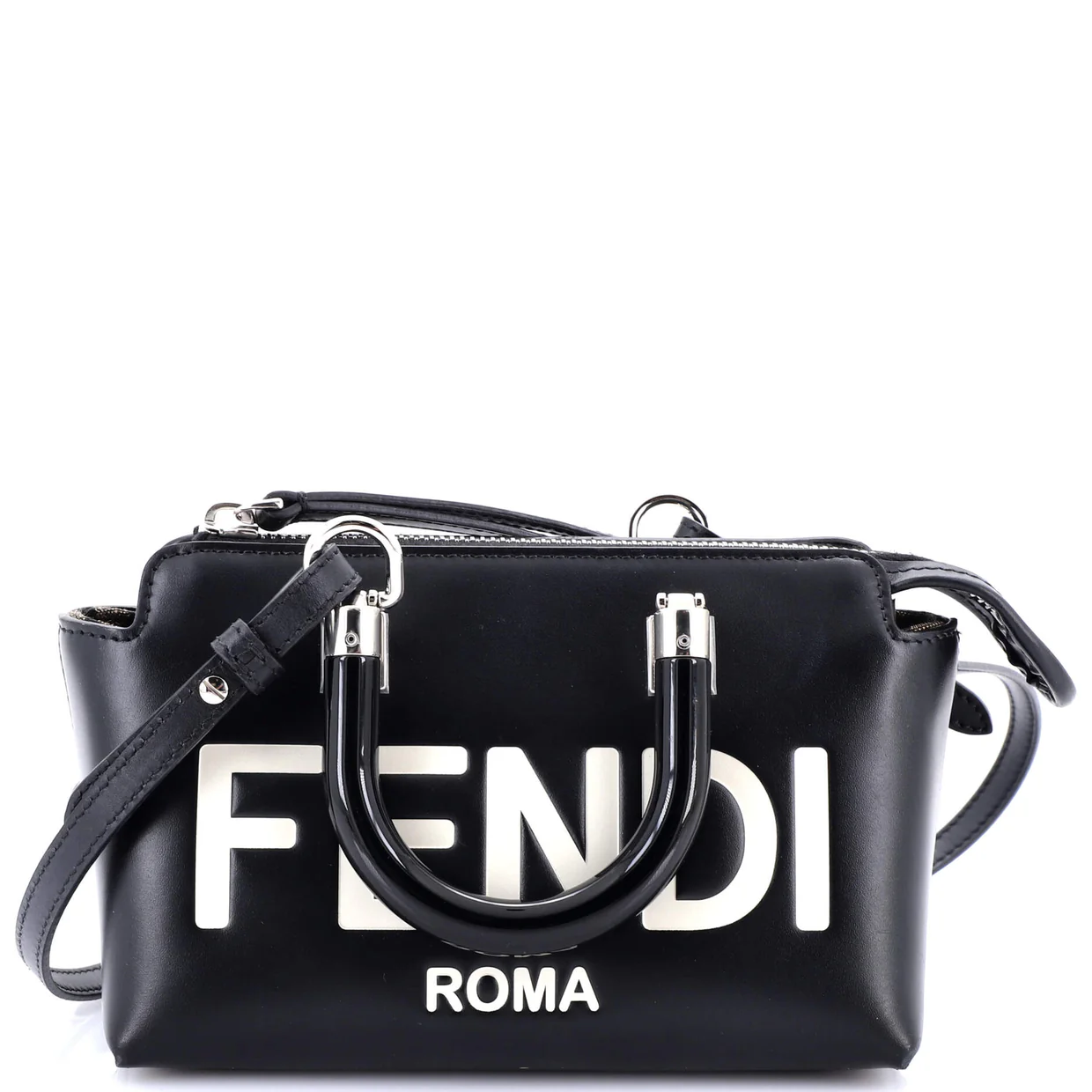 Logo By The Way Top Handle Bag Embossed Leather Mini - Deep Luxury