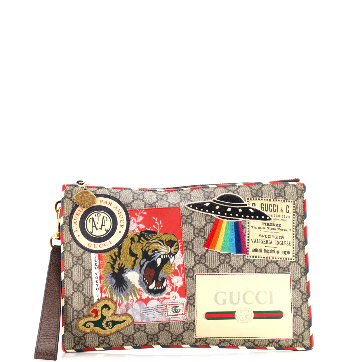 Courrier Pouch GG Coated Canvas with Applique - Deep Luxury
