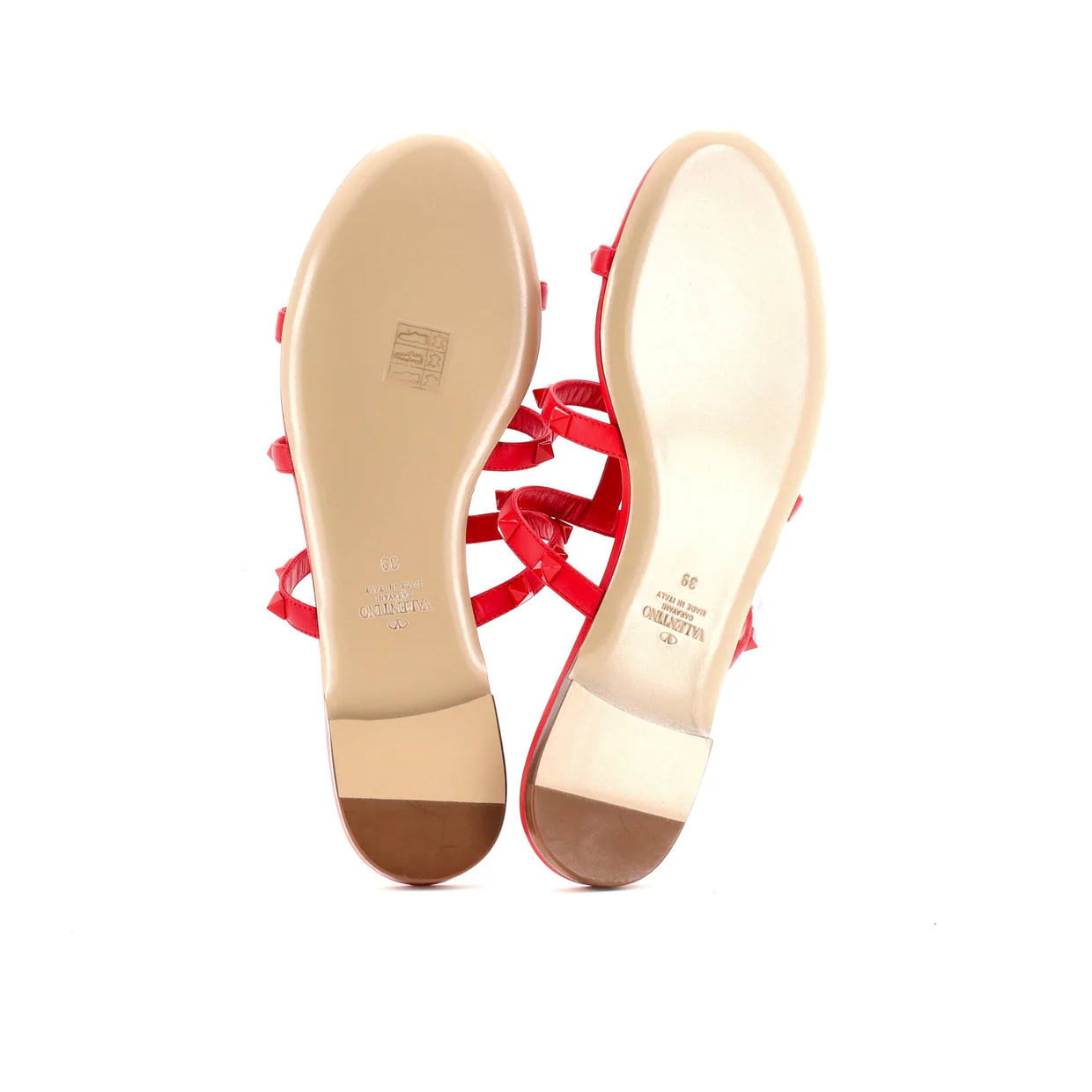 Women's Multi Strap Rockstud Flat Sandals Leather - Deep Luxury